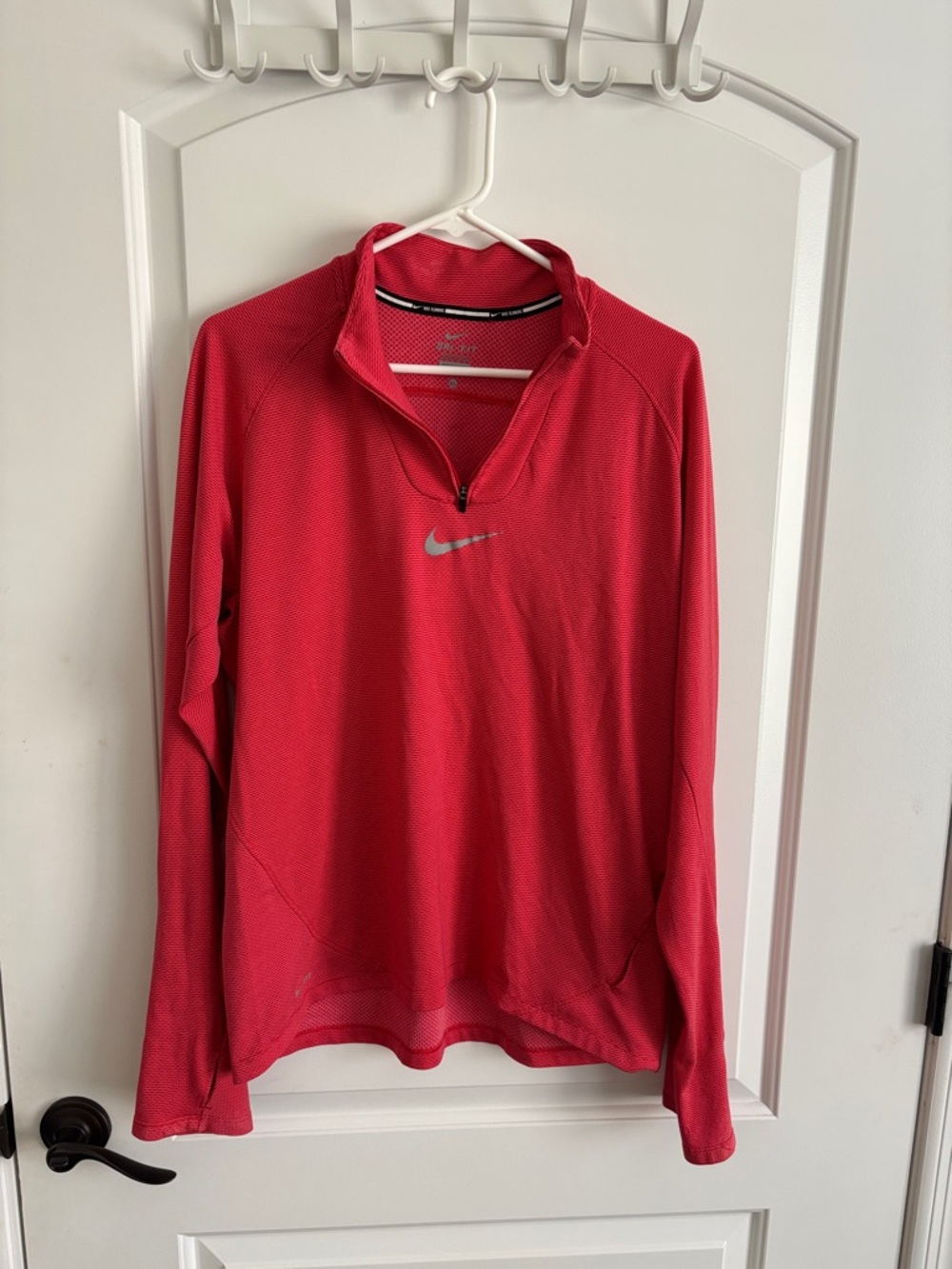 Nike Dri-FIT Running Quarter Zip Pullover Men’s XL Red Long Sleeve Activewear
